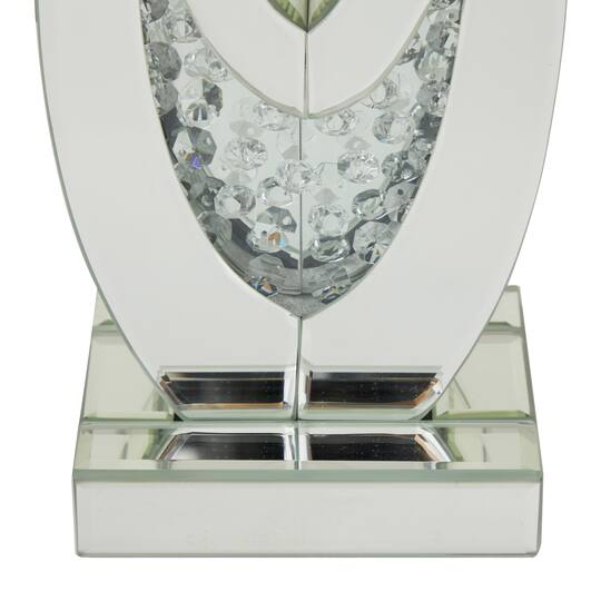 Set of 2 Clear MDF Glam Candle Holder, 17" x 6" x 4"